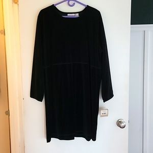 J.Jill Black Velour Waffle Dress in Black size 2X